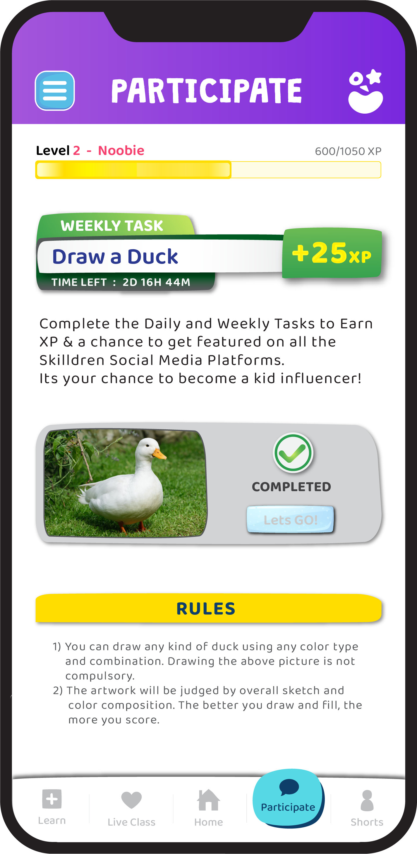 Participate - Tasks - Completed